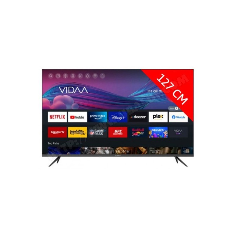 TV LED SMART TECH 50 POUCES - 126CM - mode hotel simplifié - VESA 200x200- SMART TV NETFLIX -  HD